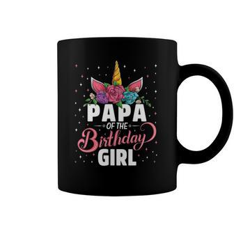 Papa Of The Birthday Girl Unicorn Girls Family Matching Coffee Mug | Mazezy