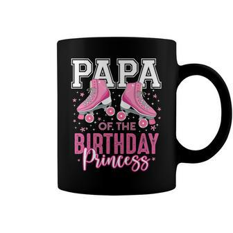 Papa Of The Birthday Princess Roller Skating B-Day Matching Coffee Mug - Seseable