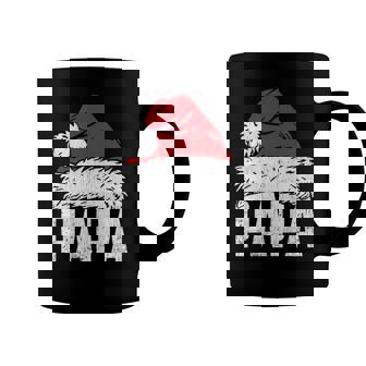 Papa Santa Hat Christmas Family Matching Pajamas Xmas Coffee Mug | Mazezy