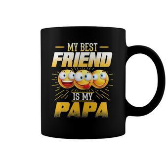 Papa Tee My Best Friend Is My Papa Funny Gift Tees Coffee Mug | Mazezy
