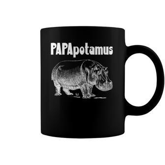 Papapotamus Father Hippo Dad Fathers Day Papa Hippopotamus Coffee Mug | Mazezy