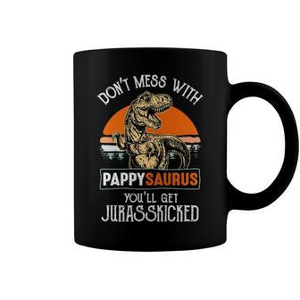 Pappy Grandpa Gift Dont Mess With Pappysaurus Coffee Mug - Seseable