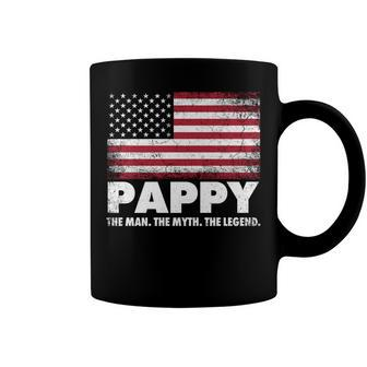 Pappy The Man Myth Legend American Flag Fathers Day July 4Th Coffee Mug - Seseable
