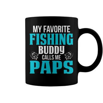 Paps Grandpa Fishing Gift My Favorite Fishing Buddy Calls Me Paps Coffee Mug - Seseable