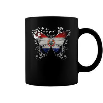 Paraguay Flag Butterfly Graphic Coffee Mug | Mazezy