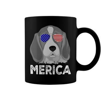 Patriotic American Usa Flag Funny Merica Beagle 54 Beagle Dog Coffee Mug - Seseable