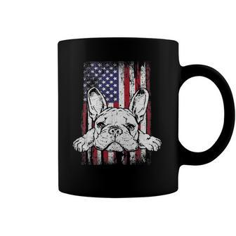 Patriotic French Bulldog American Flag Dog Coffee Mug | Mazezy