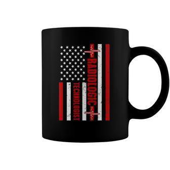 Patriotic Radiologic Technologist American Flag Heartbeat Us Coffee Mug | Mazezy