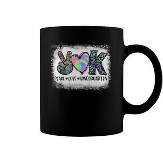 Peace Love Kindergarten Teacher Appreciation Retro Hippie Coffee Mug | Mazezy