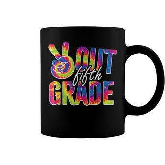 Peace Out Fifth Grade Tie Dye Funny Graduation 5Th Grade Coffee Mug | Mazezy