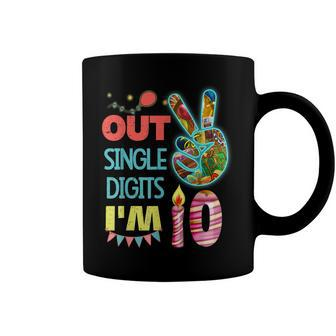 Peace Out Single Digits Im 10 Birthday 10 Years Old Coffee Mug - Seseable