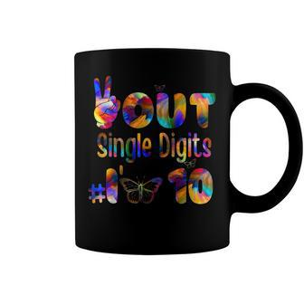 Peace-Out Single Digits Im 10 Birthday Butterfly Tie Dye Coffee Mug - Seseable