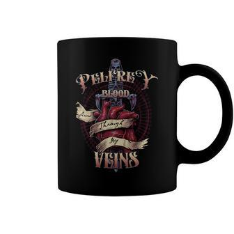 Pelfrey Blood Runs Through My Veins Name Coffee Mug - Monsterry