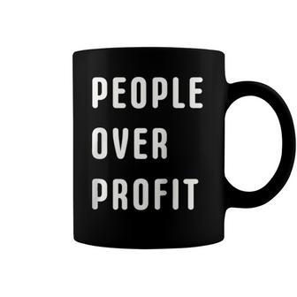 People Over Profit Anti Capitalism Protest Raglan Baseball Tee Coffee Mug | Mazezy