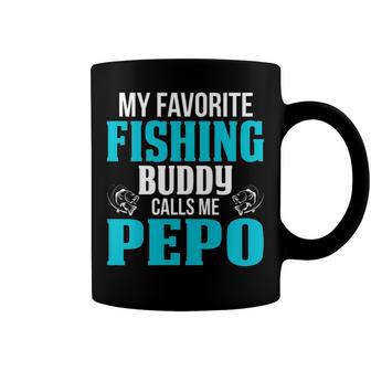 Pepo Grandpa Fishing Gift My Favorite Fishing Buddy Calls Me Pepo Coffee Mug - Seseable