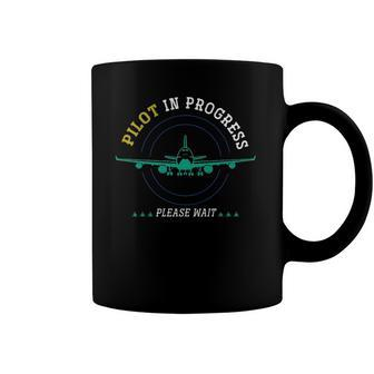 Pilot In Progress Airplane Aviation Aircraft Future Pilot Coffee Mug | Mazezy