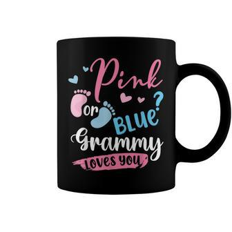 Pink Or Blue Grammy Loves You Baby Gender Reveal Coffee Mug - Seseable