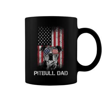 Pitbull American Flag 4Th Of July Pitbull Dad Dog Lover Coffee Mug - Seseable