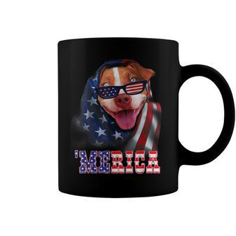Pitbull Mom Dad Merica Flag 4Th Of July Pitbull Dog Lovers Coffee Mug - Seseable