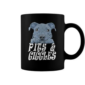 Pitbull Pibble Mom Dad Pits And Giggles Gift Coffee Mug | Mazezy
