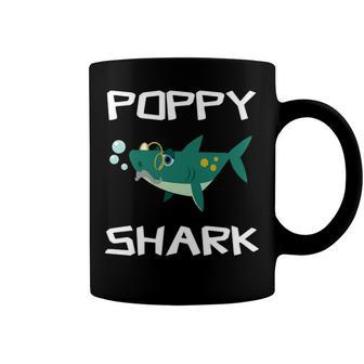 Poppy Grandpa Gift Poppy Shark Coffee Mug - Seseable