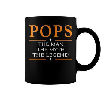 Pops Grandpa Gift Pops The Man The Myth The Legend Coffee Mug - Seseable