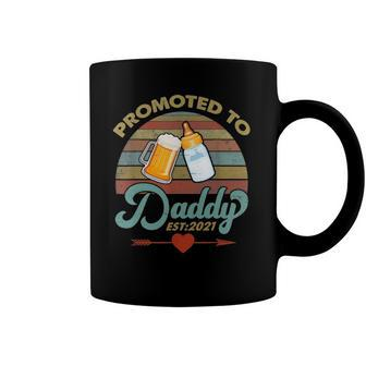 Promoted To Daddy Est 2021 Beer Dad Bottle Baby Shower Coffee Mug | Mazezy