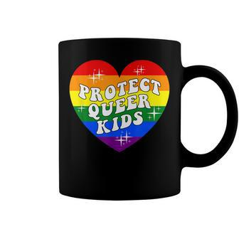 Protect Queer Kids Lgbtq Gay Pride Month Rainbow Heart Lgbt Coffee Mug - Seseable