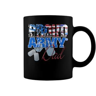 Proud Army Dad Us Military Dog Tag 4Th Of July Coffee Mug - Seseable