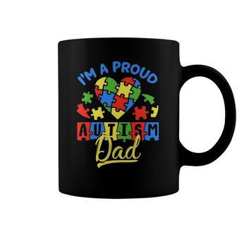 Proud Autism Dad Awareness Father Day Autistic Son Daughter Coffee Mug | Mazezy