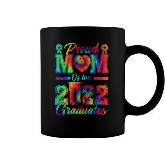 Proud Mom Of Two 2022 Graduates Senior 22 Tie Dye Mother Day Coffee Mug | Mazezy