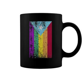 Puerto Rico Gay Pride Rainbow Flag Coffee Mug | Mazezy