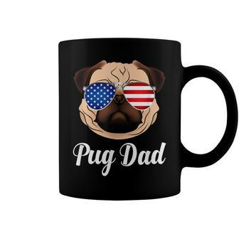 Pug Dad Patriotic Dog 4Th Fourth Of July Coffee Mug - Seseable