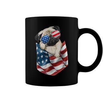 Pug In Pocket Dog 4Th July Men Women Kids Usa Flag Coffee Mug - Seseable