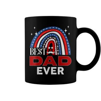 Rainbow Best Dad Ever Fathers Day 4Th Of July Patriotic Coffee Mug - Seseable