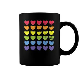 Rainbow Flag Hearts Gay Pride Lgbtq Coffee Mug | Mazezy