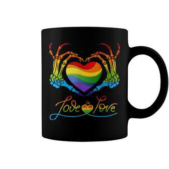 Rainbow Heart Skeleton Love Is Love Lgbt Gay Lesbian Pride  Coffee Mug