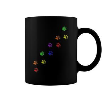 Rainbow Paw Prints Gay Pride Pet Dog Cat Lover Coffee Mug | Mazezy