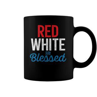 Red White And Blessed Independence Day 4Th Of July Patriotic Coffee Mug | Mazezy
