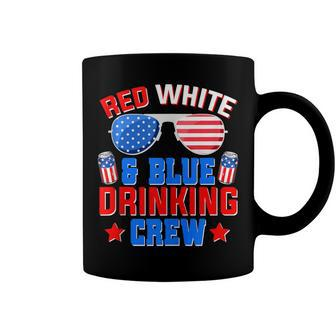 Red White And Blue Drinking Crew 4Th Of July Sunglasses Coffee Mug - Seseable