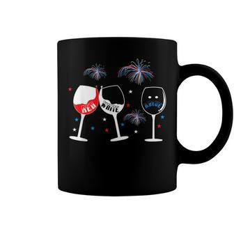 Red White And Blue Funny Wine Glass For 4Th Of July Coffee Mug - Seseable