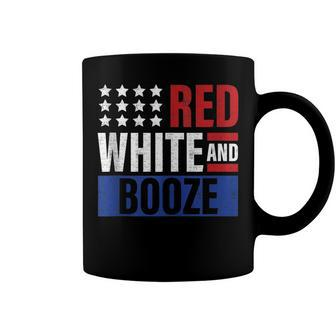 Red White And Booze Women Men 4Th July Drinking Coffee Mug - Seseable