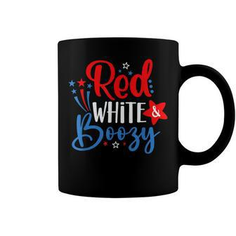 Red White And Boozy 4Th Of July Funny Drinking Party Coffee Mug - Seseable