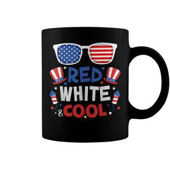 Red White And Cool Sunglasses 4Th Of July Toddler Boys Girls Coffee Mug - Seseable
