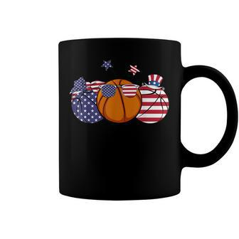 Red White Blue Basketball Lover Patriotic 4Th Of July Gifts Coffee Mug - Seseable