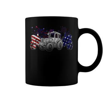 Red White Blue Tractor Usa Flag 4Th Of July Patriot Farmer Coffee Mug - Seseable