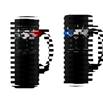 Red White Blue Wine Glasses American Flag 4Th Of July Coffee Mug - Seseable