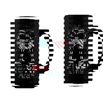 Red Wine And Blue Funny 4Th Of July Wine Lover Patriotic Coffee Mug | Seseable CA