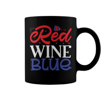 Red Wine Blue 4Th Of July Wine Red White Blue Wine Glasses V2 Coffee Mug | Favorety DE