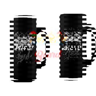 Respect The Beard Christmas Light Santa Bearded Dragon Beard Coffee Mug - Monsterry